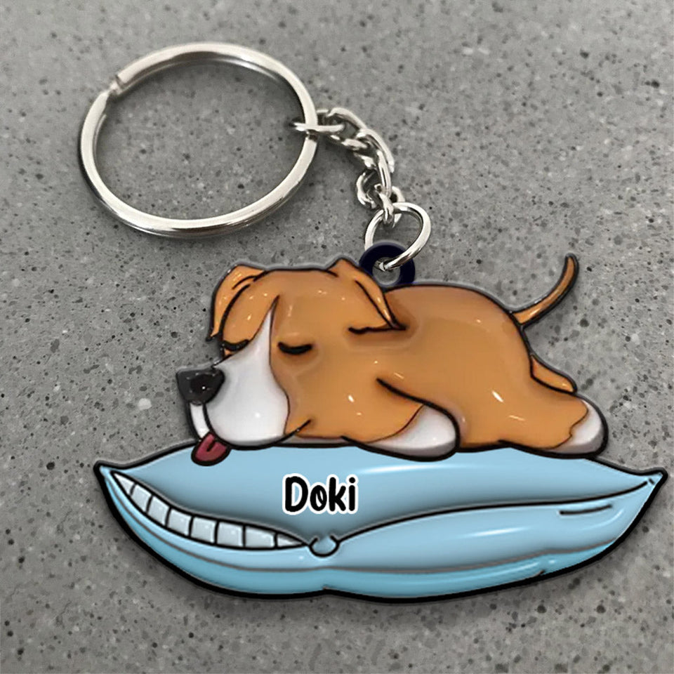 I Love My Dogs - Personalized Dog Keychain