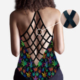 It's 420 somewhere Colorful Marijuana - Personalized Weed Cross Tank Top