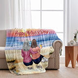 To My Daughter Vintage Tropical Sunset - Personalized Daughter Blanket