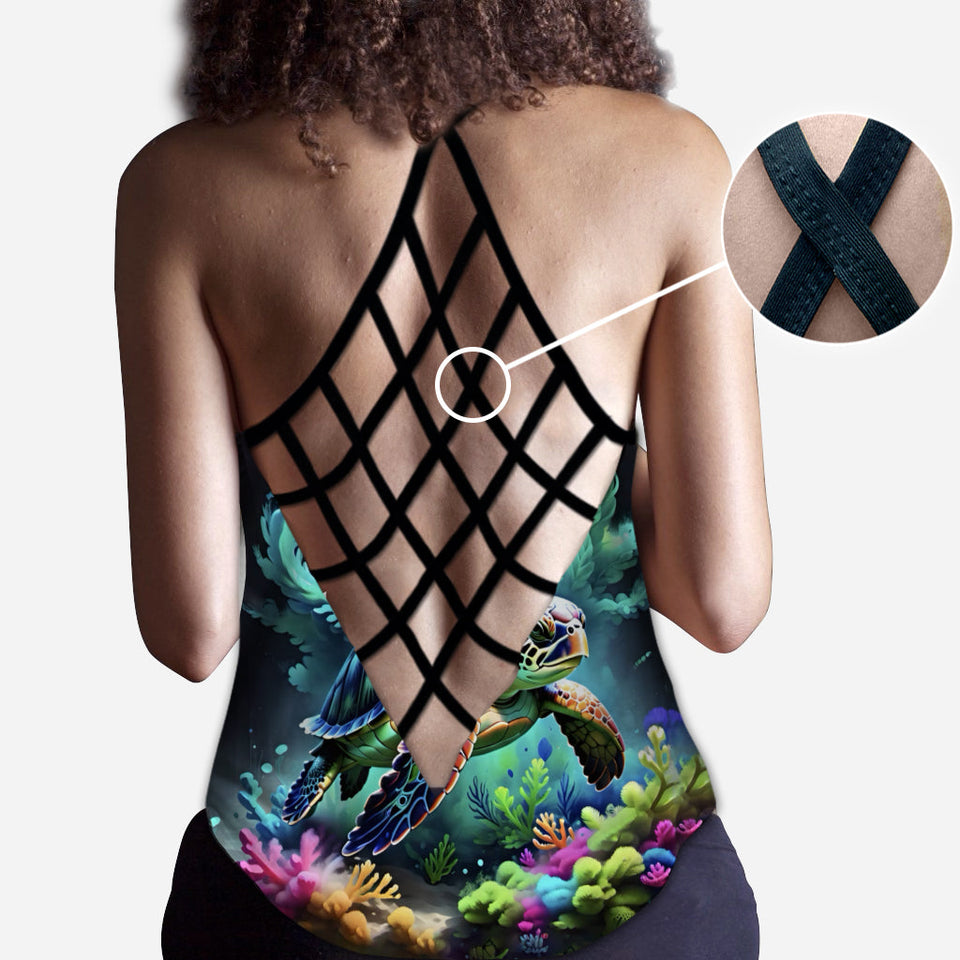 Love Turtles - Personalized Turtle Cross Tank Top