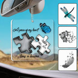 Memorial Butterfly Dragonfly Heaven Feather - Personalized Memorial Transparent Car Ornament