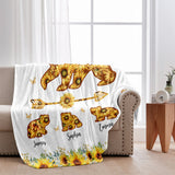 Mama Bear Sunflower - Personalized Mother Blanket