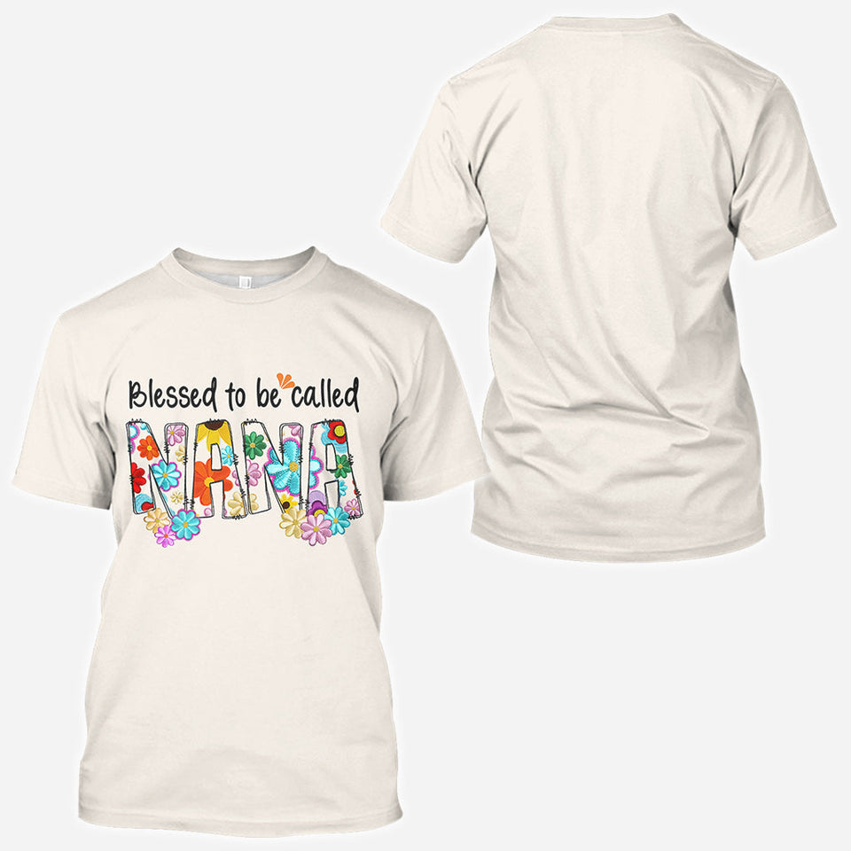 Blessed To Be Called Nana Floral Style - Personalized Grandma All Over Shirt