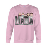 Vintage Checkered Mama Dada Mini Grandma Grandpa - Personalized Mother T-shirt And Hoodie