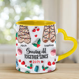 Growing Old Together - Personalized Couple Heart Handle Mug