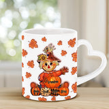 Grandma Fall - Personalized Grandma Heart Handle Mug