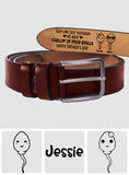 Seem Like Just Yesterday We Are Chilling In Your Ball - Personalized Father Leather Belt