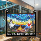 Camping Partners For Life - Personalized Camping 2 Layered Window Hanging Suncatcher