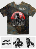 Papa Wolf Pack - Personalized Father All Over Shirt