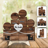 Wooden Family Block Figures - Personalized Family 2 Layered Wood Sign / Wood Plaque