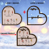 First Mom Now Grandma - Personalized Grandma 2 Layered Wood Sign / Wood Plaque
