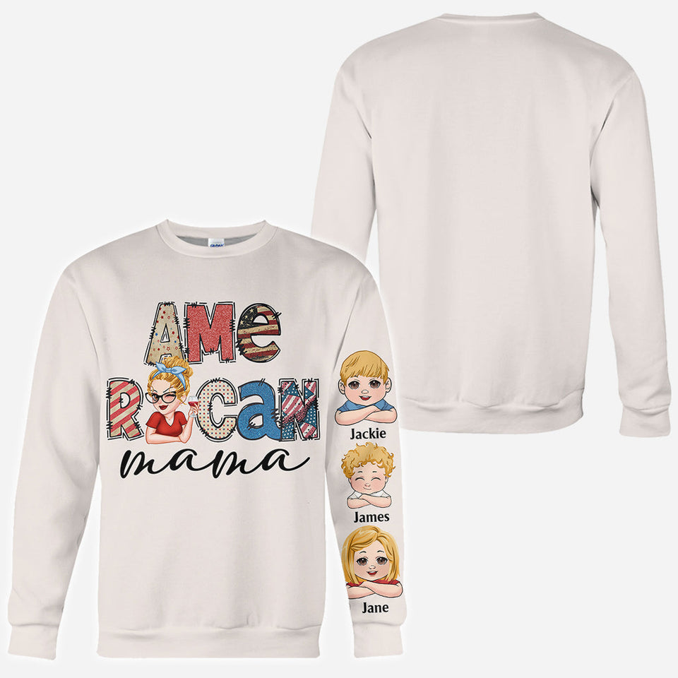 American Mama Any Title Vintage Retro Style - Personalized Mother All Over Shirt