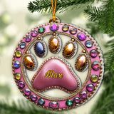 Cute Footprint - Personalized Dog Custom Shaped Ornament