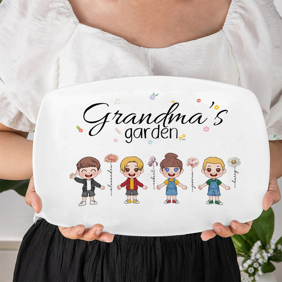 If Nana Were Flowers - Personalized Grandma Plate