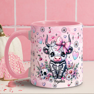 Cute Spooky Halloween Highland Cow - Personalized Accent Mug