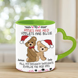 Roses Are Red - Personalized Couple Heart Handle Mug