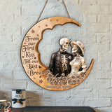 From Our First Kiss - Personalized Skull Custom Shaped Wood Sign