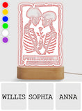 The Lover Romantic Skeletons - Personalized Couple Shaped Plaque Light Base