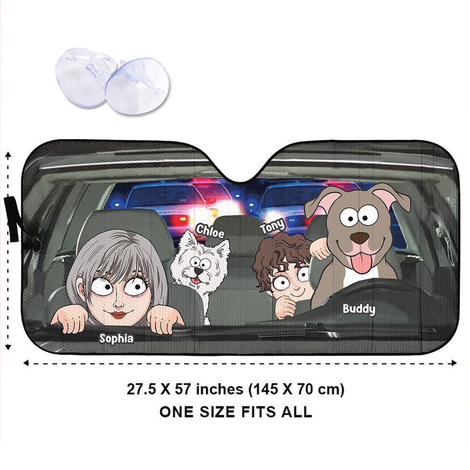 You Me And The Dogs - Personalized Dog Car Sunshade