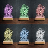 Till Death Do Us Part Custom Couple Skeleton - Personalized Skull Shaped Plaque Light Base