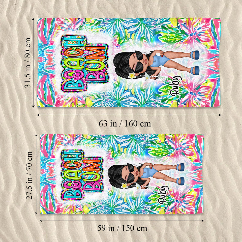 Beach Bum - Personalized Sea Lover Beach Towel