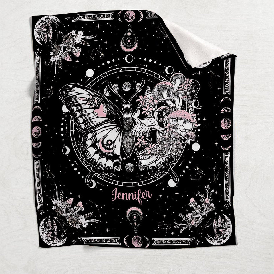Night Butterfly - Personalized Butterfly Blanket