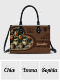 Just A Girl Who Loves Owls - Personalized Owl Leather Handbag
