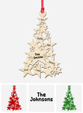 Star Christmas Tree Family Custom Names - Personalized Family Ornament