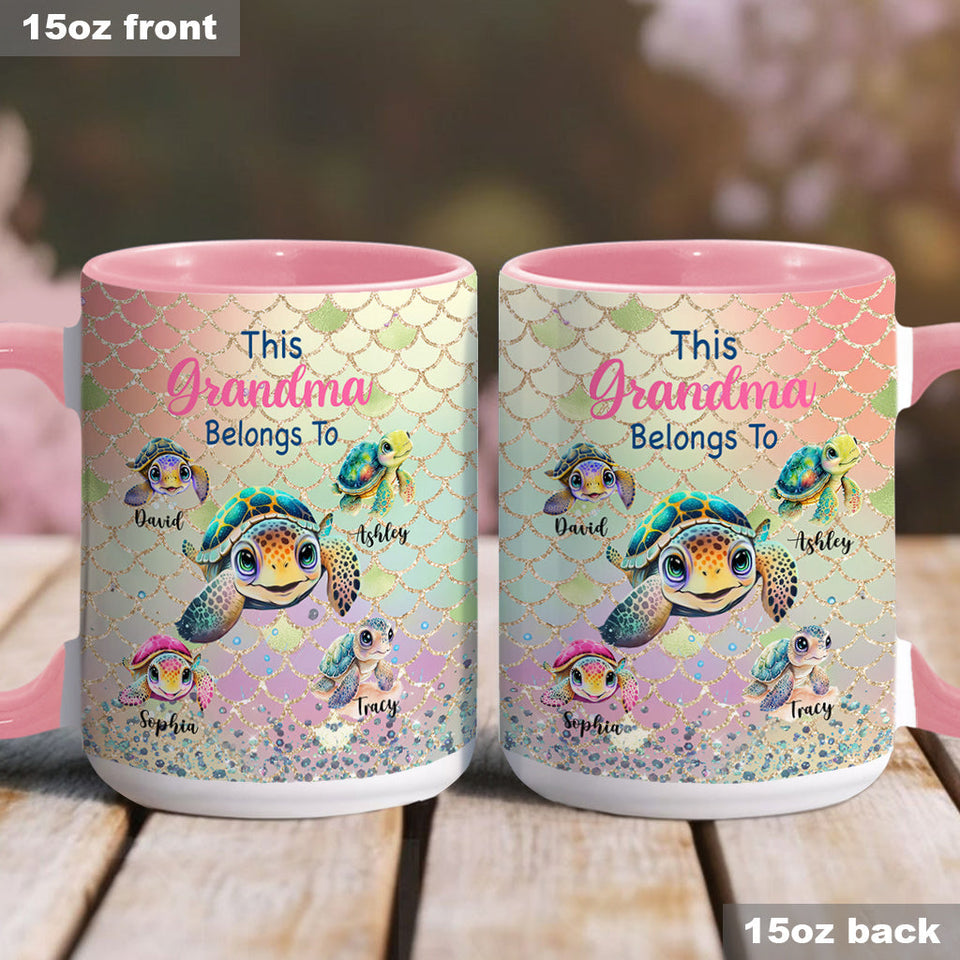 This Grandma Mom Belongs To - Personalized Grandma Accent Mug