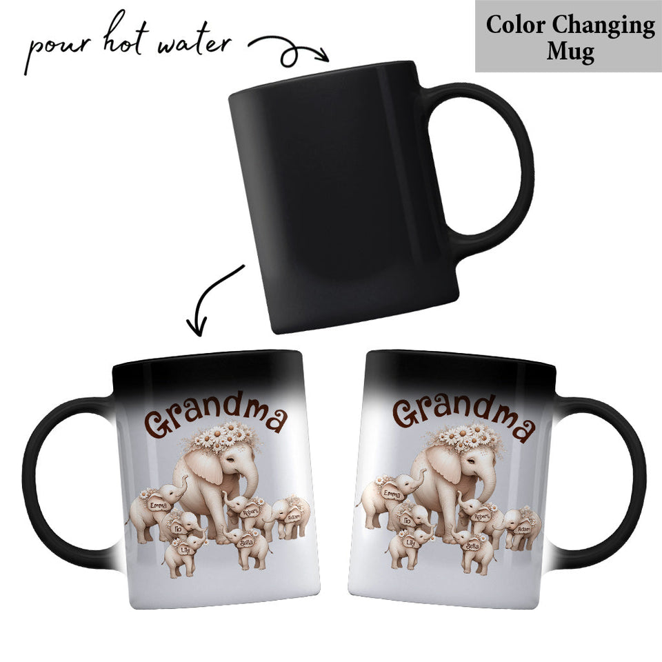Cute Elephant - Personalized Grandma Mug
