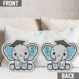 Graduation Elephant Behind You All Your Memories - Personalized Graduation Shaped Pillow