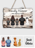 Family Retro Beach Landscape Vintage Version - Personalized Family Custom Shaped Wood Sign