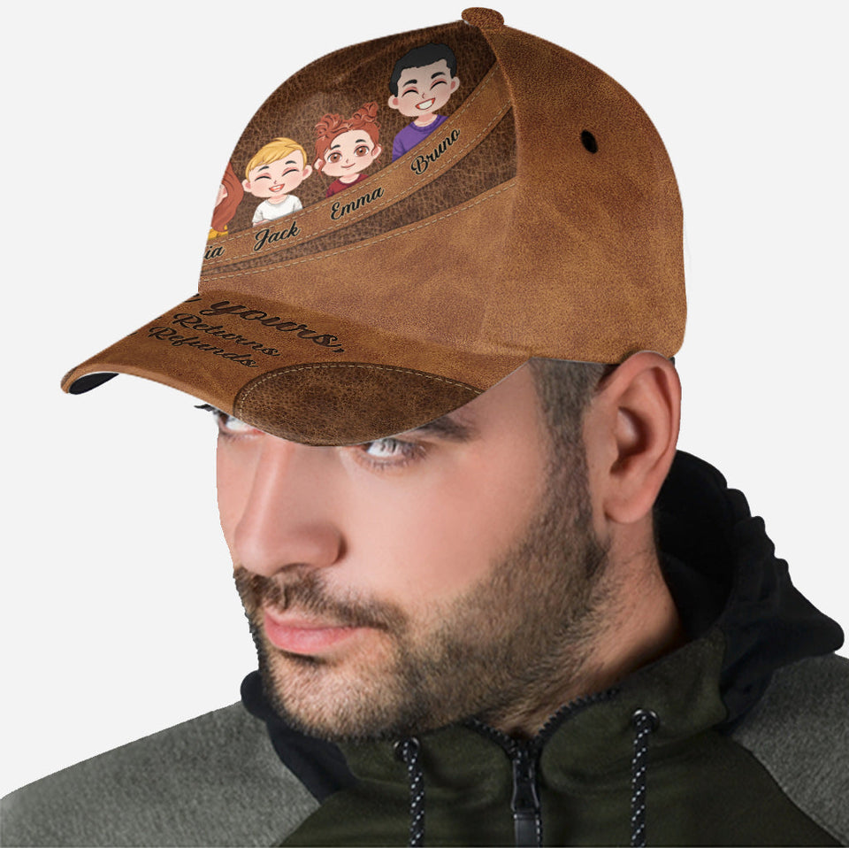 We're Yours No Returns Or Refunds Chibi Kids - Personalized Father Classic Cap