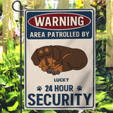 24 Hour Security - Personalized Dog Garden Flag