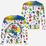 Sensibilisation à l'autisme - T-shirt personnalisé intégral de sensibilisation à l'autisme