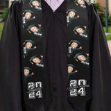Caricature Funny Character - Personalized Graduation Graduation Stole