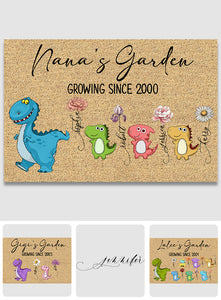 Nana's Garden Nana Saurus - Personalized Grandma Doormat
