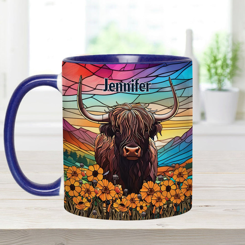Love Highland Cow - Personalized Accent Mug