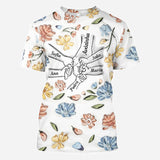 Mom's Love Hands Holding Pastel Floral - Personalized Mother All Over Shirt
