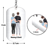 To My Son From Mom Dad Happy Father‘s Day Back View - Personalized Son Stainless Steel Keychain