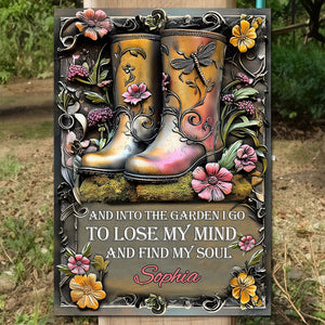 Into The Garden I Go - Personalized Gardening Rectangle Metal Sign