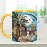 Beach Scene Happy Couple - Personalized Couple Accent Mug