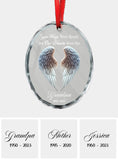 Magnifiques ailes d'ange - Ornement commémoratif ovale en verre personnalisé