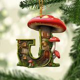 Mushroom Letter Ornament - Personalized Mushroom Ornament