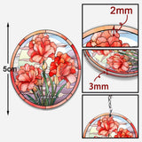 Stained Glass Birth Month Flowers - Personalized Birthday Keychain