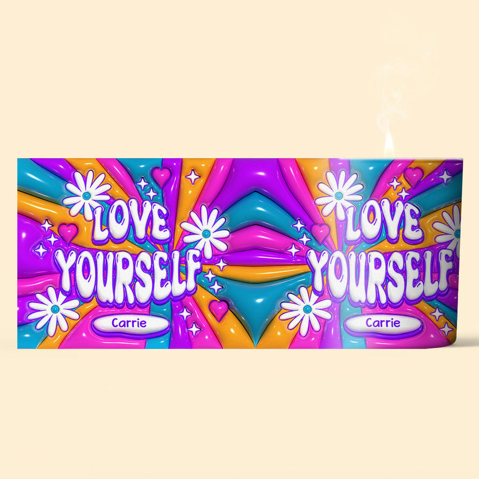 Love Yourself - Personalized Candle With Wooden Lid