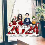 2024 Christmas - Personalized Family Window Hanging Suncatcher Ornament