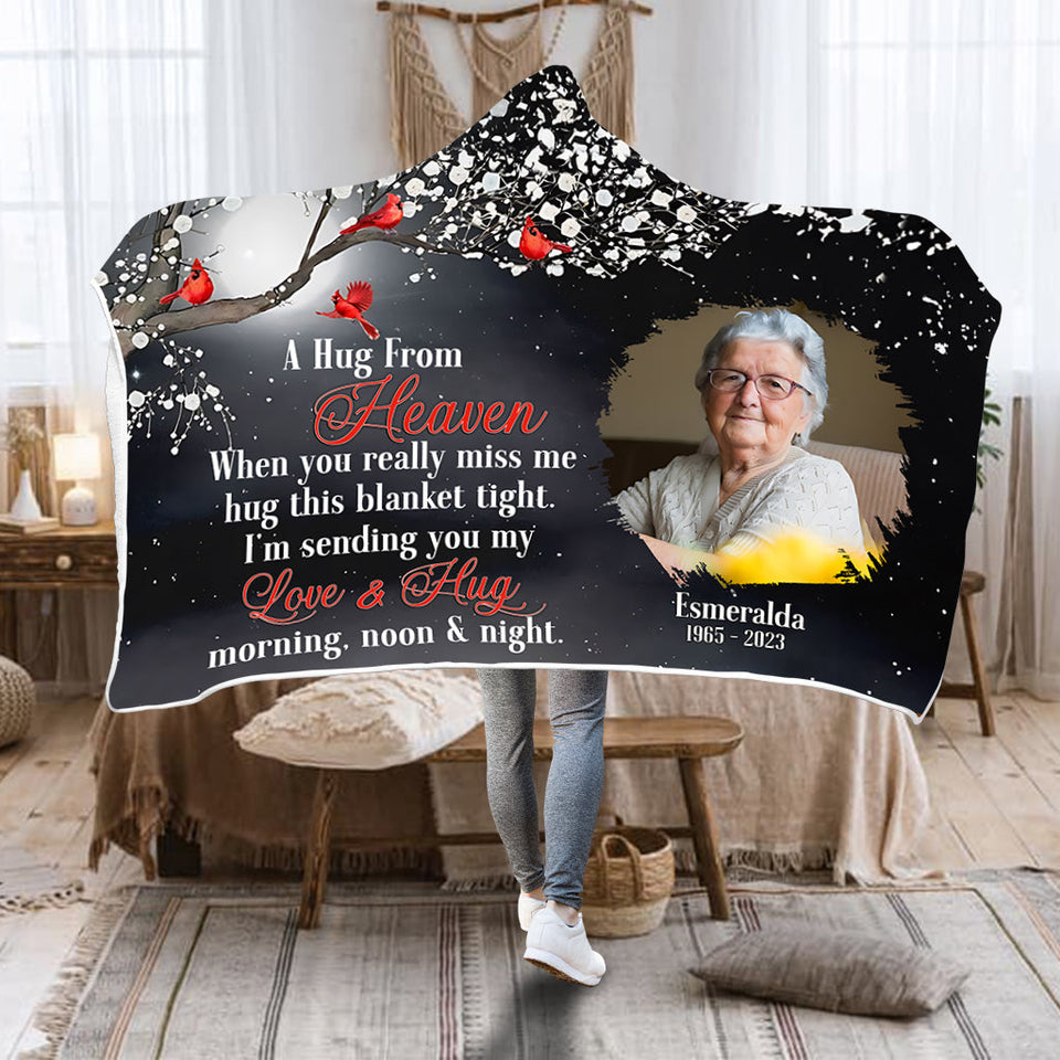 A Hug From Heaven - Personalized Memorial Hooded Blanket