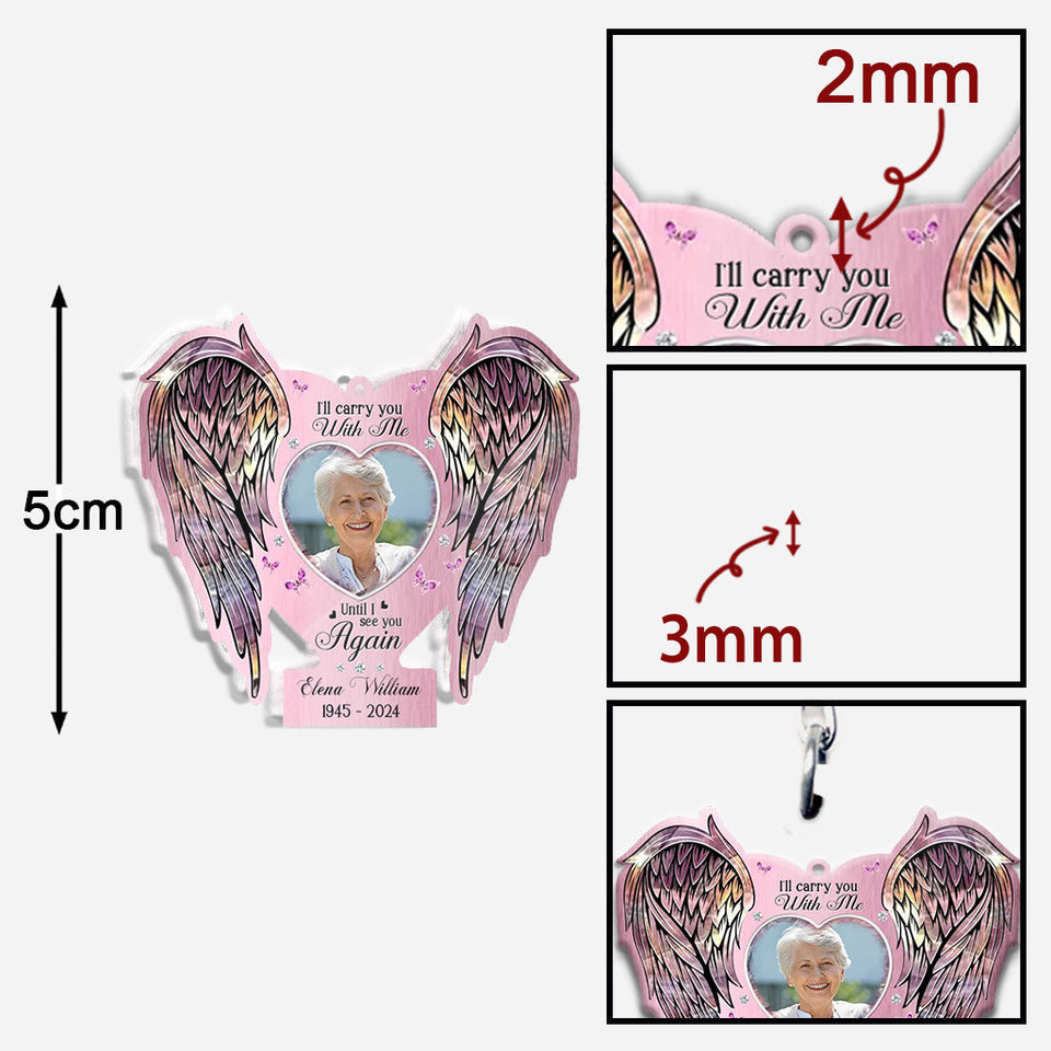 Memorial Wings Your Wings Were Ready But My Heart Was Not - Personalized Memorial Keychain