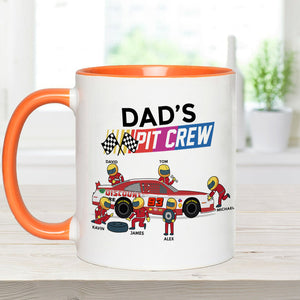 Dad's Pit Crew - Personalized Racing Accent Mug